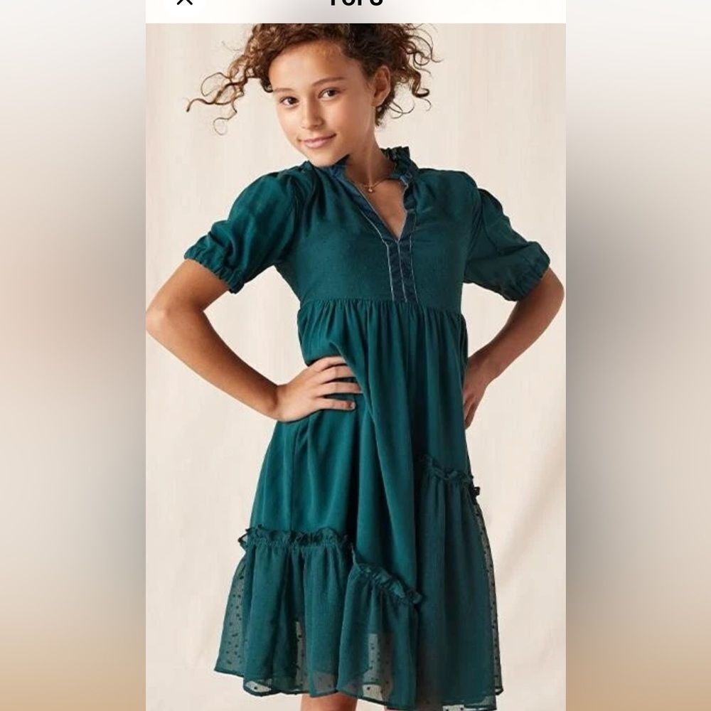 Matilda Jane l Heart to Heart opening night Clip dot green dress  size 10 NWT